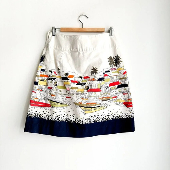 Eddie Bauer Cotton Sea Port Nantucket Motif Print Short Skirt  10 - Picture 4 of 8